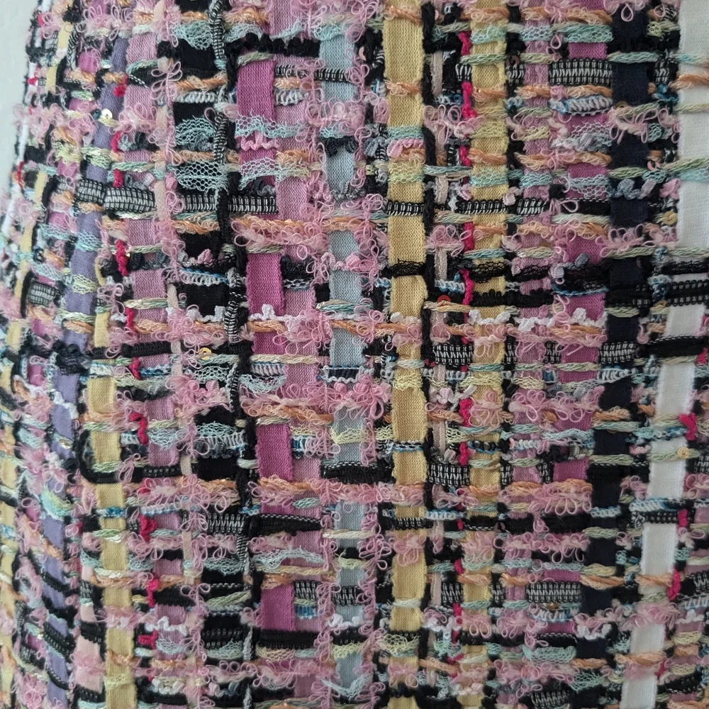 Stylish Multicolor Tweed Dress Endless Rose Size M - Picture 5 of 8